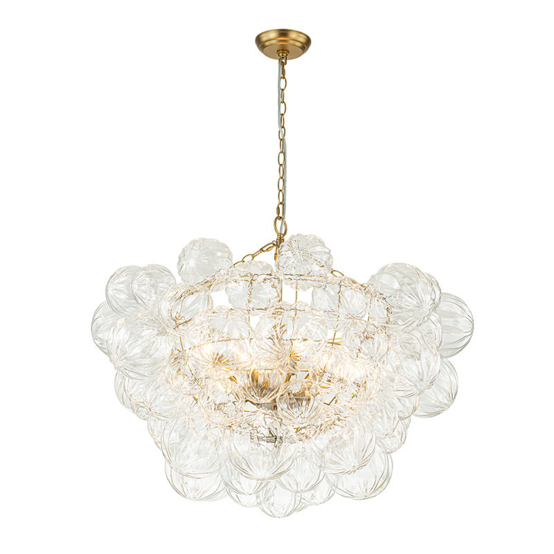 Mercer41 Jibley 8 - Light Textured Glass Bubble Chandelier